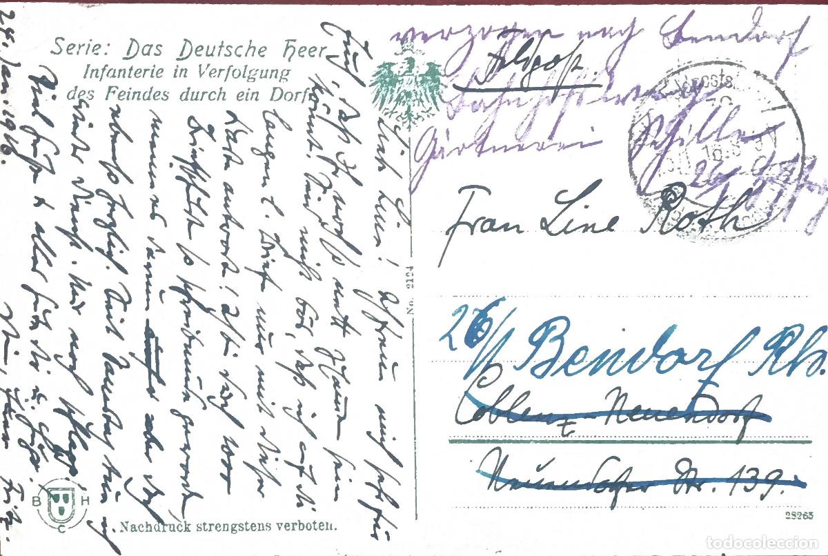 Sellos: ALEMANIA WW1 CORREO MILITAR FELDPOST DAS DEUTSCHE HEER INFANTERIE 1916