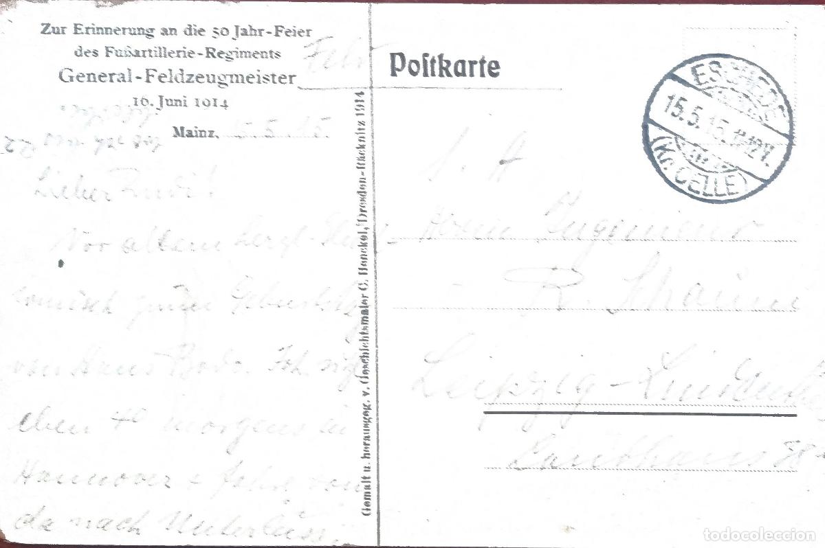 Sellos: ALEMANIA WW1 CORREO MILITAR FELDPOST ESCHEDE 1915 GENERAL FELDZEUGMEISTER