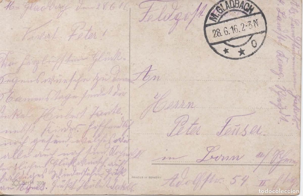 Sellos: ALEMANIA WW1 CORREO MILITAR FELDPOST 1916 M GLADBACH
