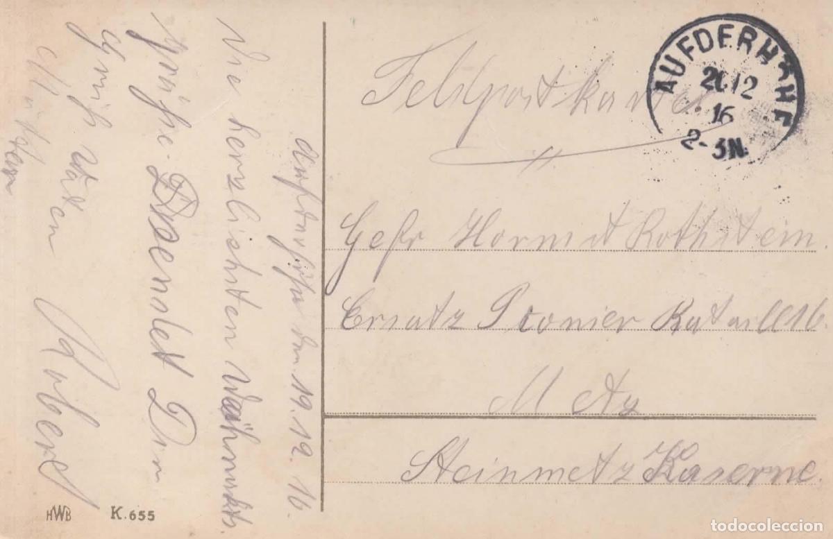 Sellos: ALEMANIA WW1 CORREO MILITAR FELDPOST 1916 AUFDERAHE