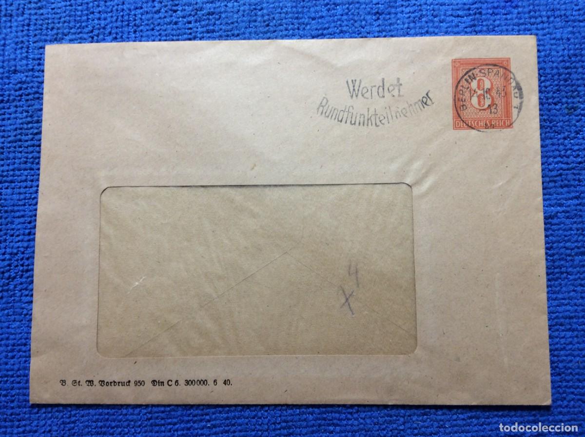 Sellos: ALEMANIA III REICH 1943 SOBRE ENTERO POSTAL (1BBZ77)