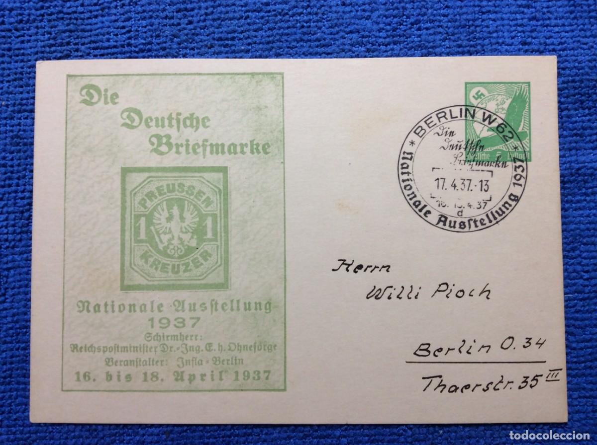 Sellos: ALEMANIA III REICH 1937 ENTERO POSTAL DE EMISI&Oacute;N PRIVADA CIRCULADO (1BBZ79)