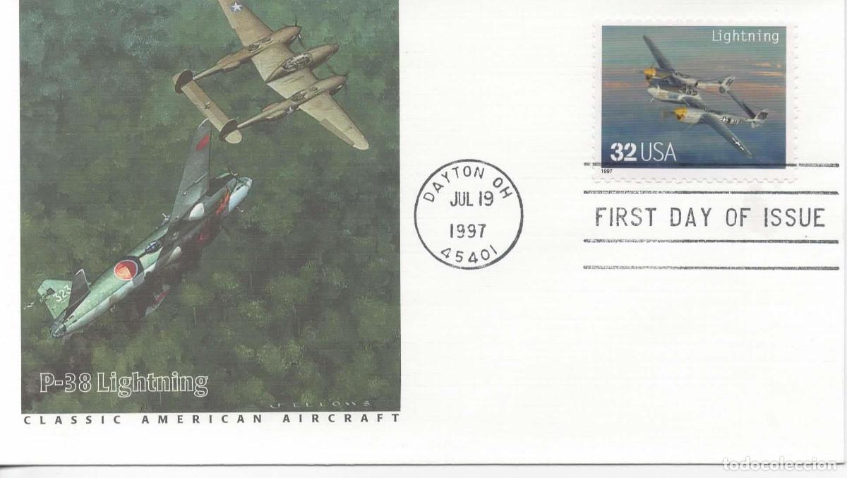 Sellos: ESTADOS UNIDOS USA AVION PLANE P-38 LIGHTNING WW2