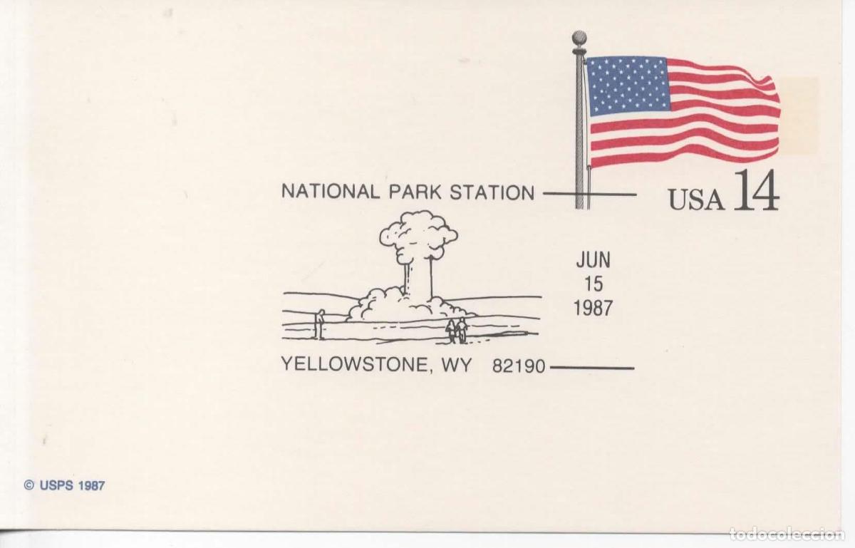 Sellos: ESTADOS UNIDOS USA 1987 YELOWSTONE NATIONAL PARK GEYSER
