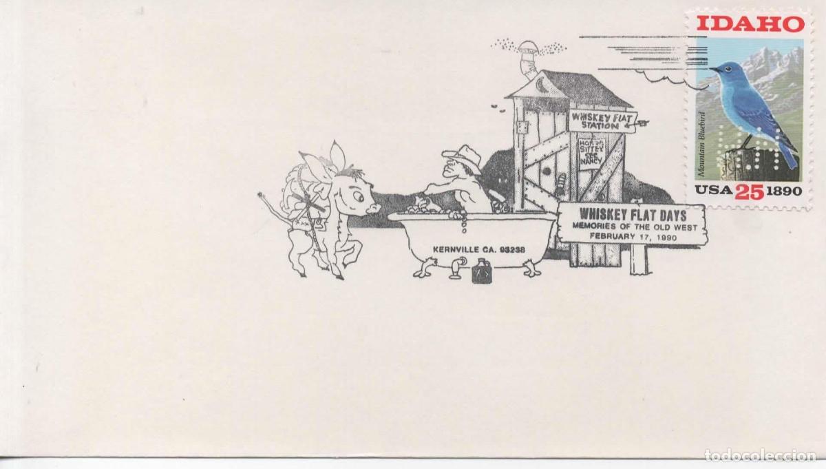Sellos: ESTADOS UNIDOS USA KERNVILLE WHISKEY FLAT DAYS BURRO DONKEY PERFIN
