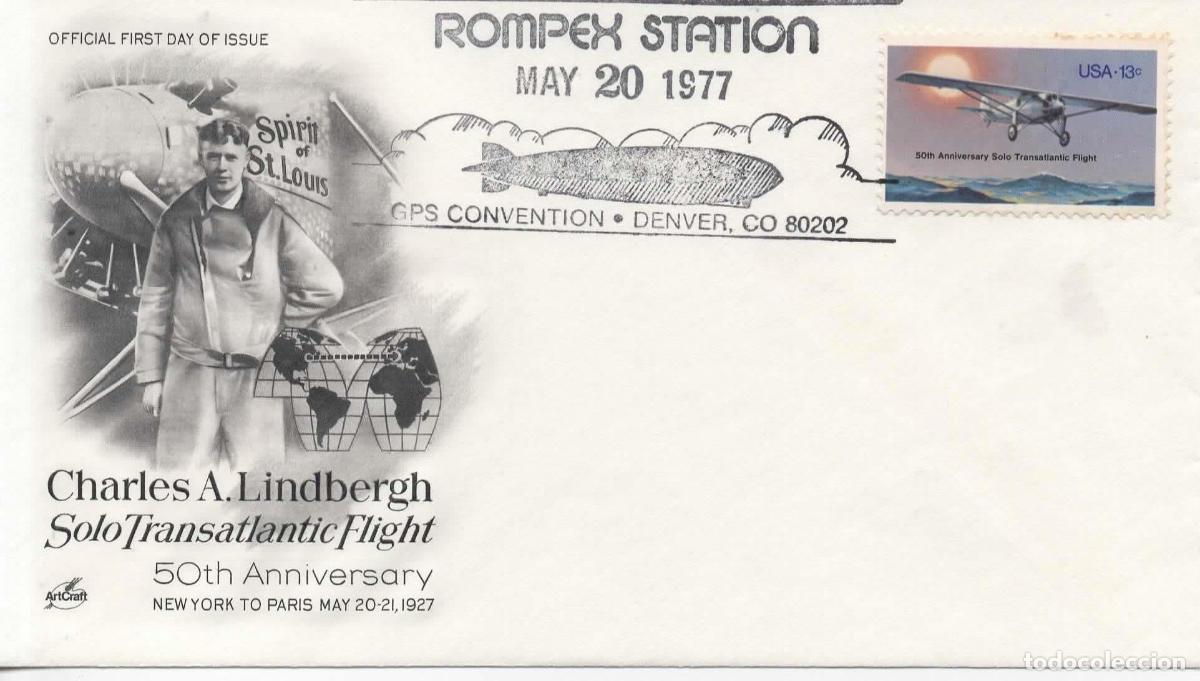 Sellos: ESTADOS UNIDOS USA DENVER ZEPPELIN 1977 ROMPEX