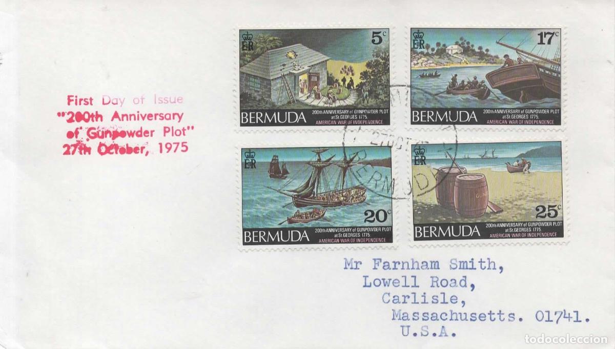 Sellos: BERMUDA CC GUNPOWDER PLOT ST GEORGES INDEPENDENCIA USA
