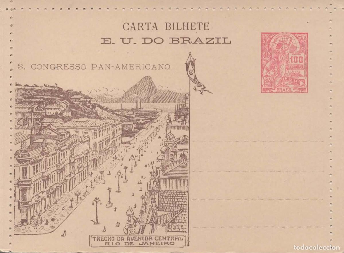 Sellos: BRASIL ENTERO POSTAL 3 CONGRESO PAN AMERICANO RIO DE JANEIRO