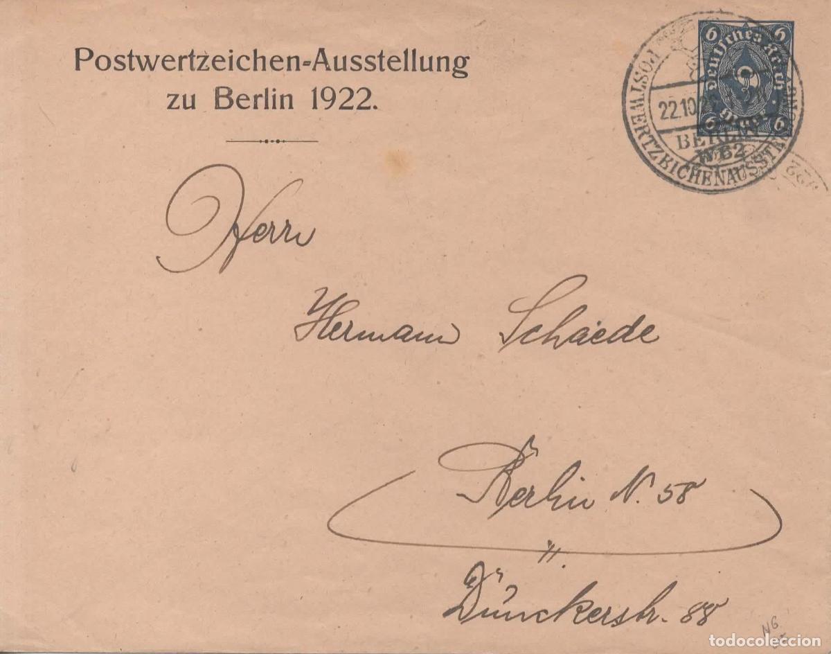 Sellos: ALEMANIA BERLIN 1922 ENTERO POSTAL POSTWERTZEICHEN AUSSTELLUNG