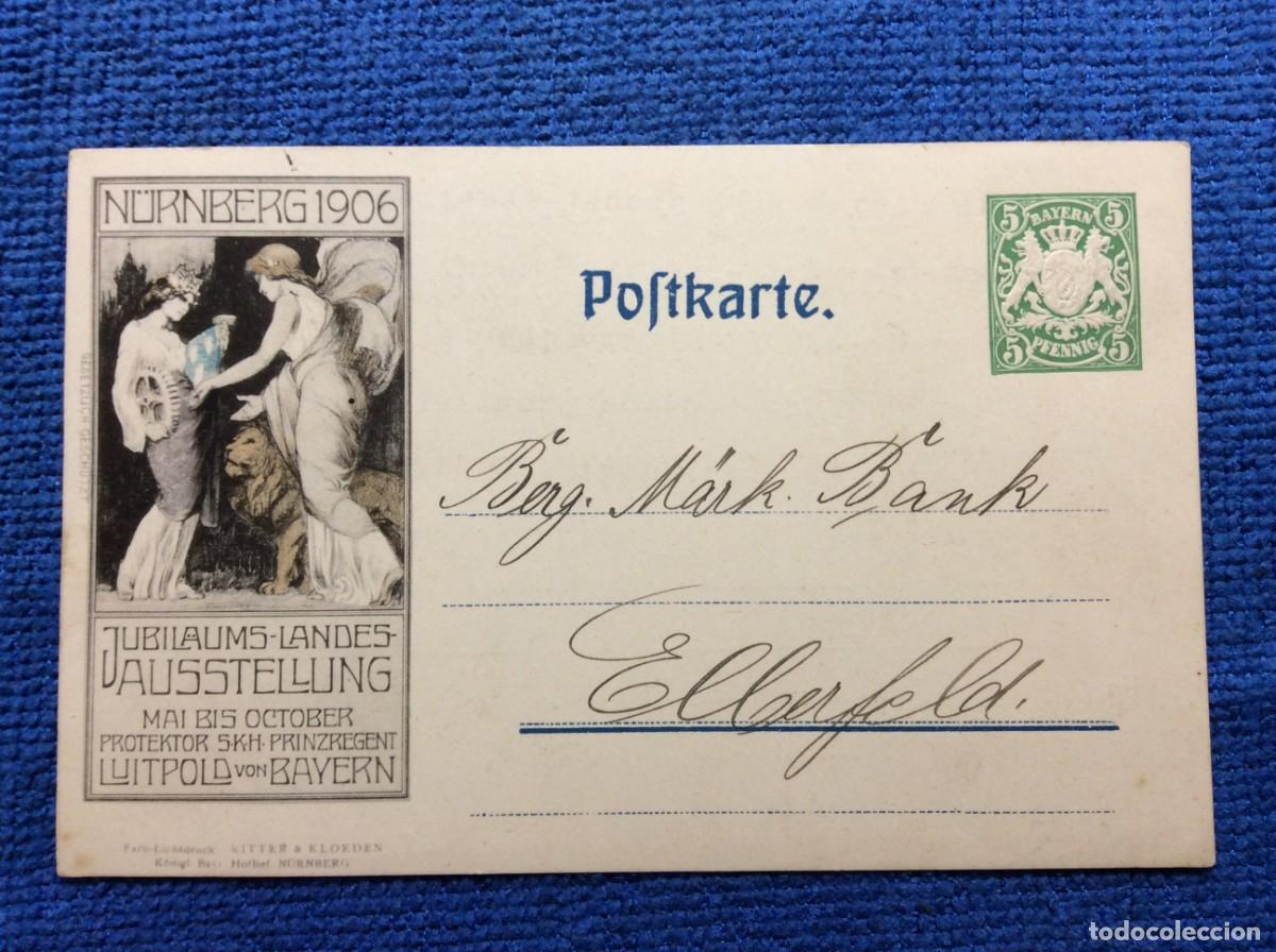 Sellos: ALEMANIA (BAVIERA) 1906 ENTERO POSTAL DE EMISI&Oacute;N PRIVADA CIRCULADO (1DDJ35)