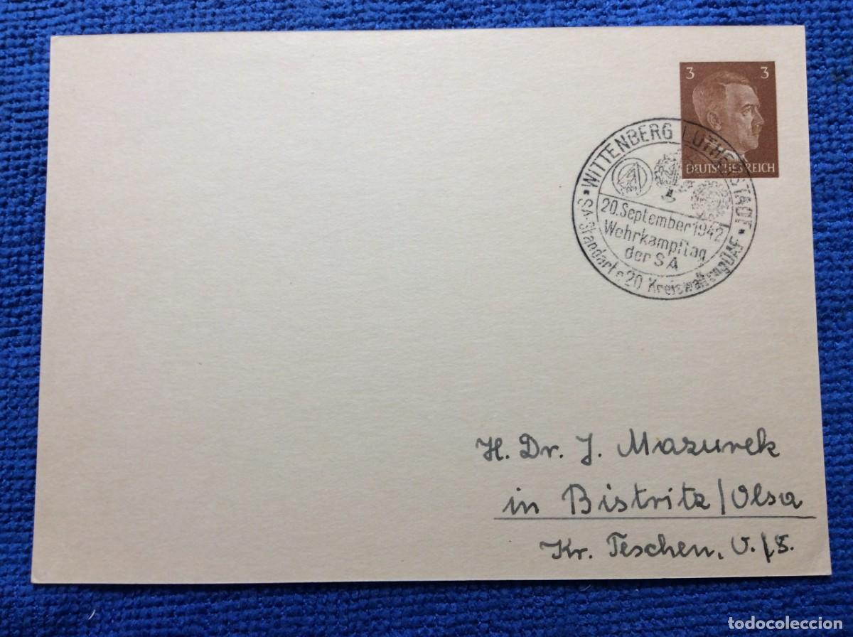 Sellos: ALEMANIA III REICH 1942 ENTERO POSTAL CIRCULADO. INTERESANTE MATASELLOS (1DDJ42)