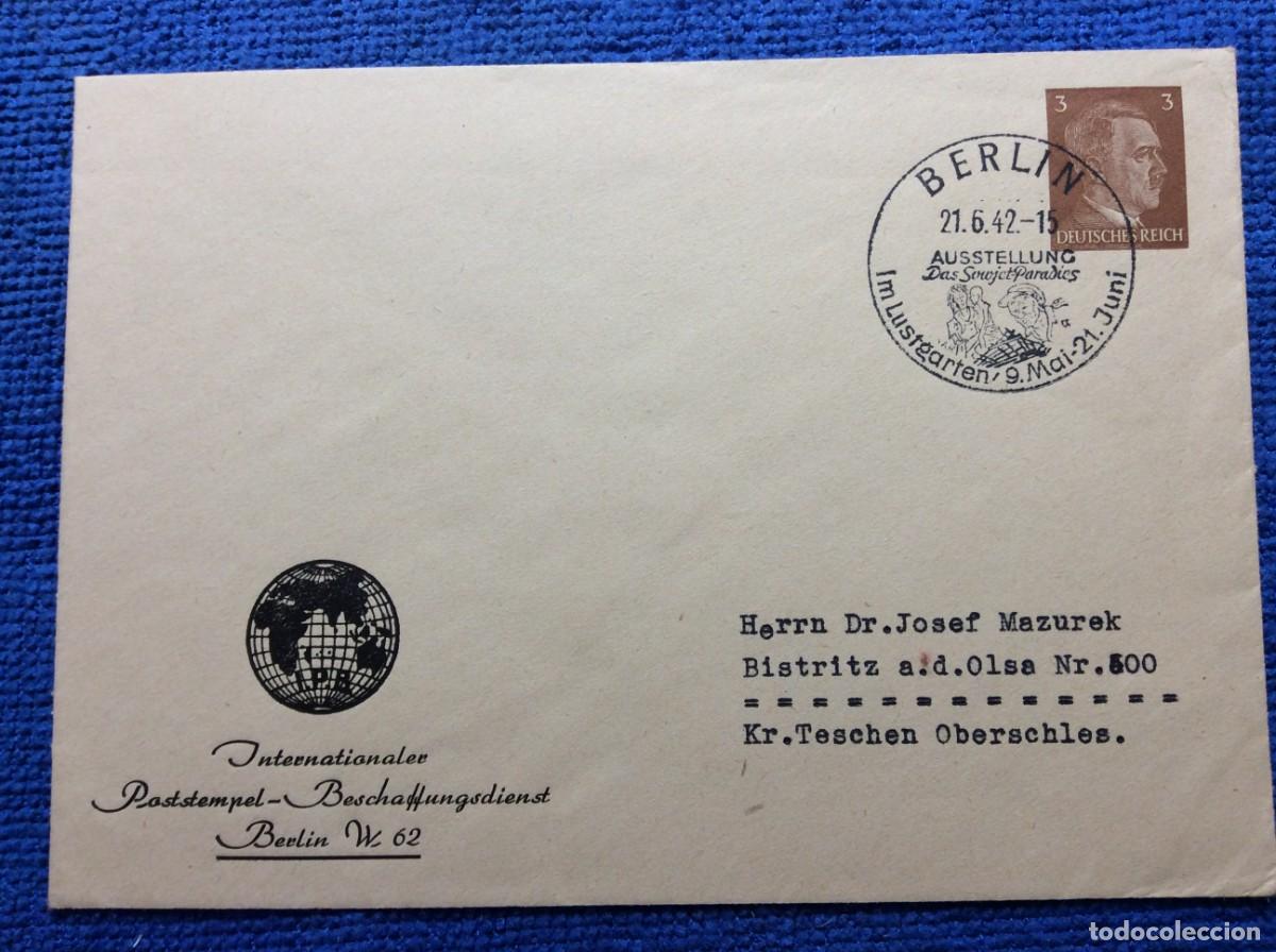 Sellos: ALEMANIA III REICH 1942 SOBRE ENTERO POSTAL CIRCULADO. INTERESANTE MATASELLOS (1DDJ44)