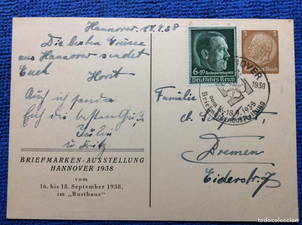 Sellos: ALEMANIA III REICH 1938 ENTERO POSTAL DE EMISI&Oacute;N PRIVADA CIRCULADO. INTERESANTE MATASELLOS (1DDJ49)