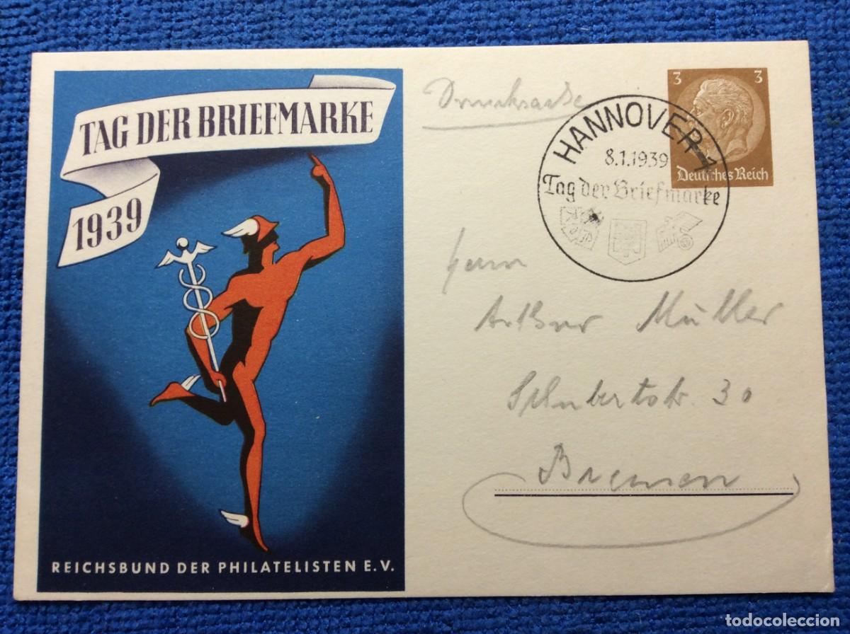Sellos: ALEMANIA III REICH 1939 ENTERO POSTAL DE EMISI&Oacute;N PRIVADA CIRCULADO. INTERESANTE MATASELLOS (1DDJ51)