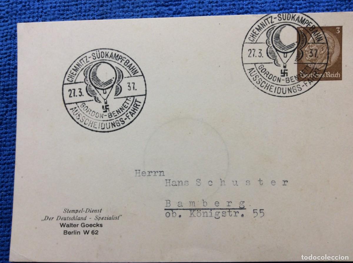 Sellos: ALEMANIA III REICH 1937 ENTERO POSTAL DE EMISI&Oacute;N PRIVADA CIRCULADO. INTERESANTE MATASELLOS (1DDJ67)