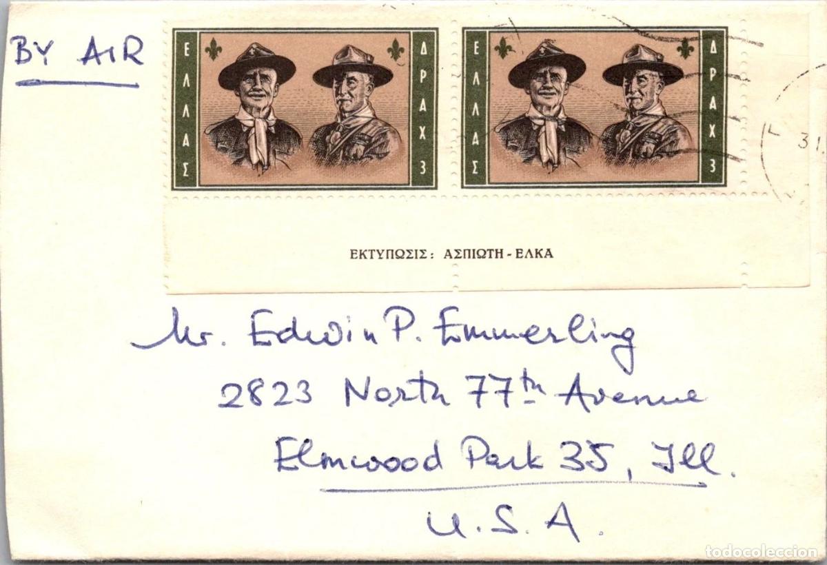 Sellos: GRECIA BADEN POWELL SCOUT A USA