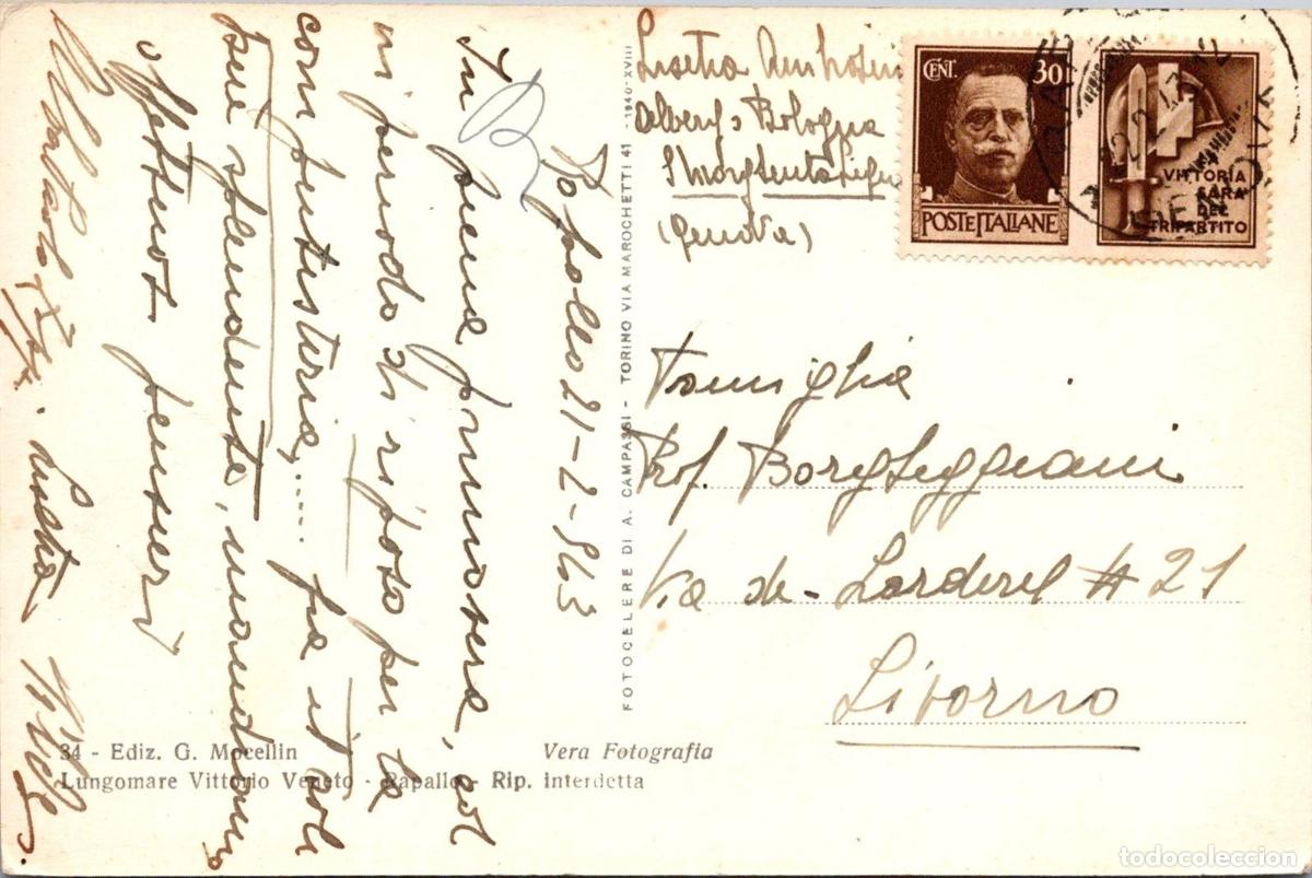 Sellos: ITALIA RAPALLO SELLO VITTORIA 1943