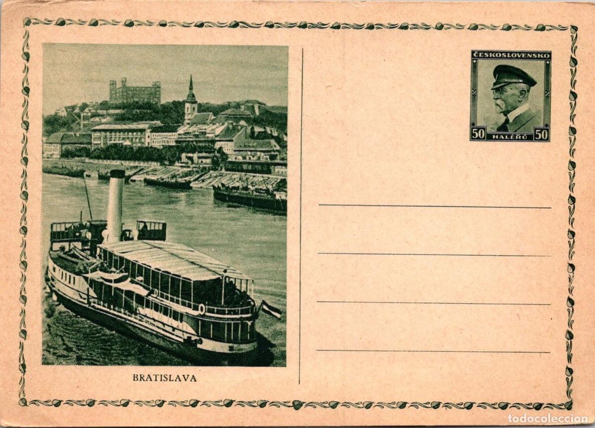 Sellos: CHECOSLOVAQUIA ENTERO POSTAL BRATISLAVA BARCO SHIP