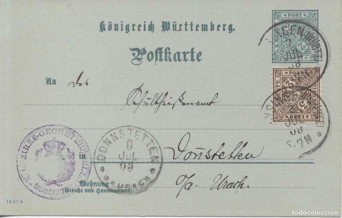 Sellos: ALEMANIA 1903 MUNSINGEN A DONSTETTEN ZIRKS GEOMETERTELLE