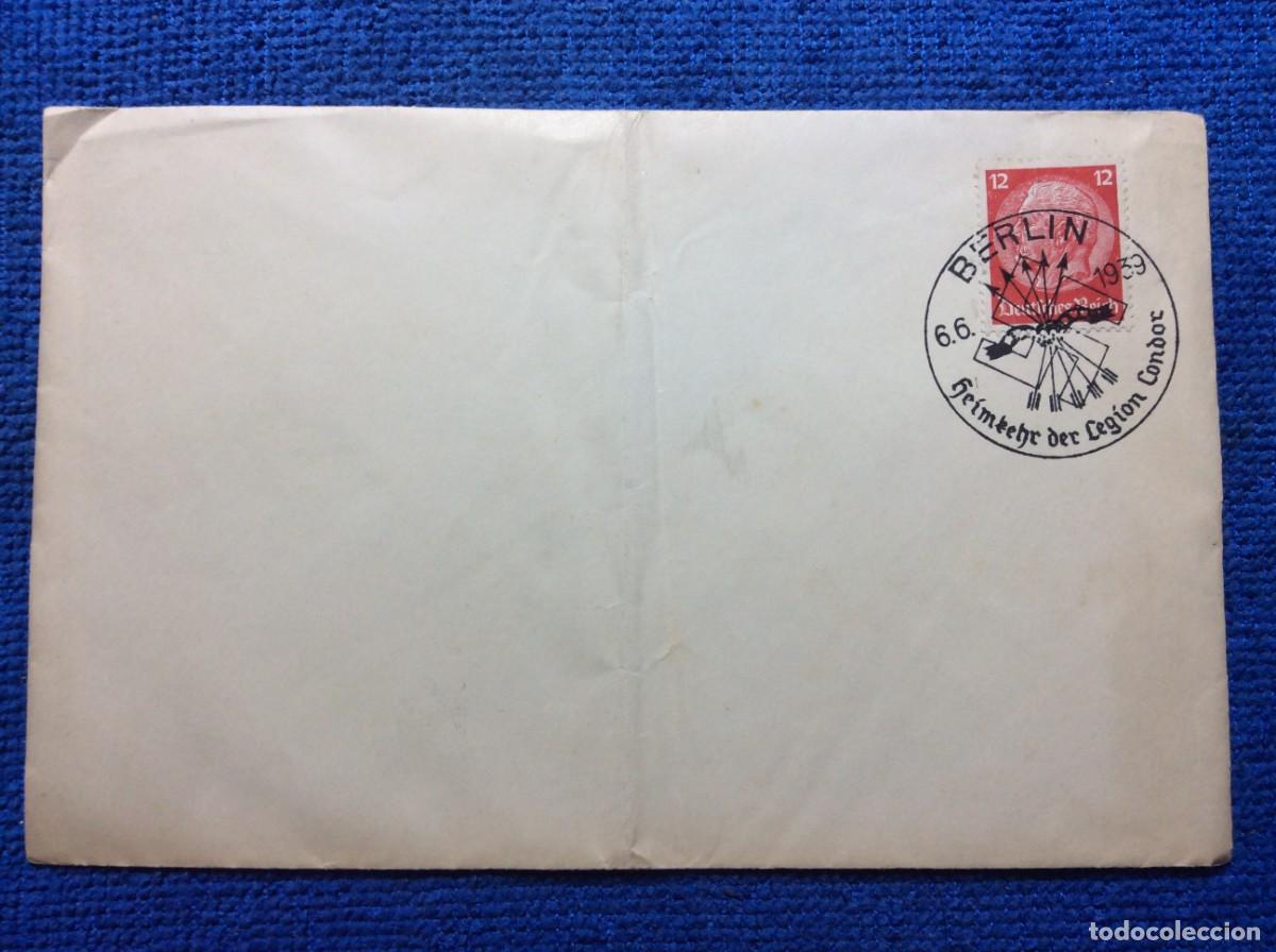 Sellos: ALEMANIA III REICH. 1939 SOBRE CON INTERESANTE MATASELLOS. LEGI&Oacute;N CONDOR (1DDK04)