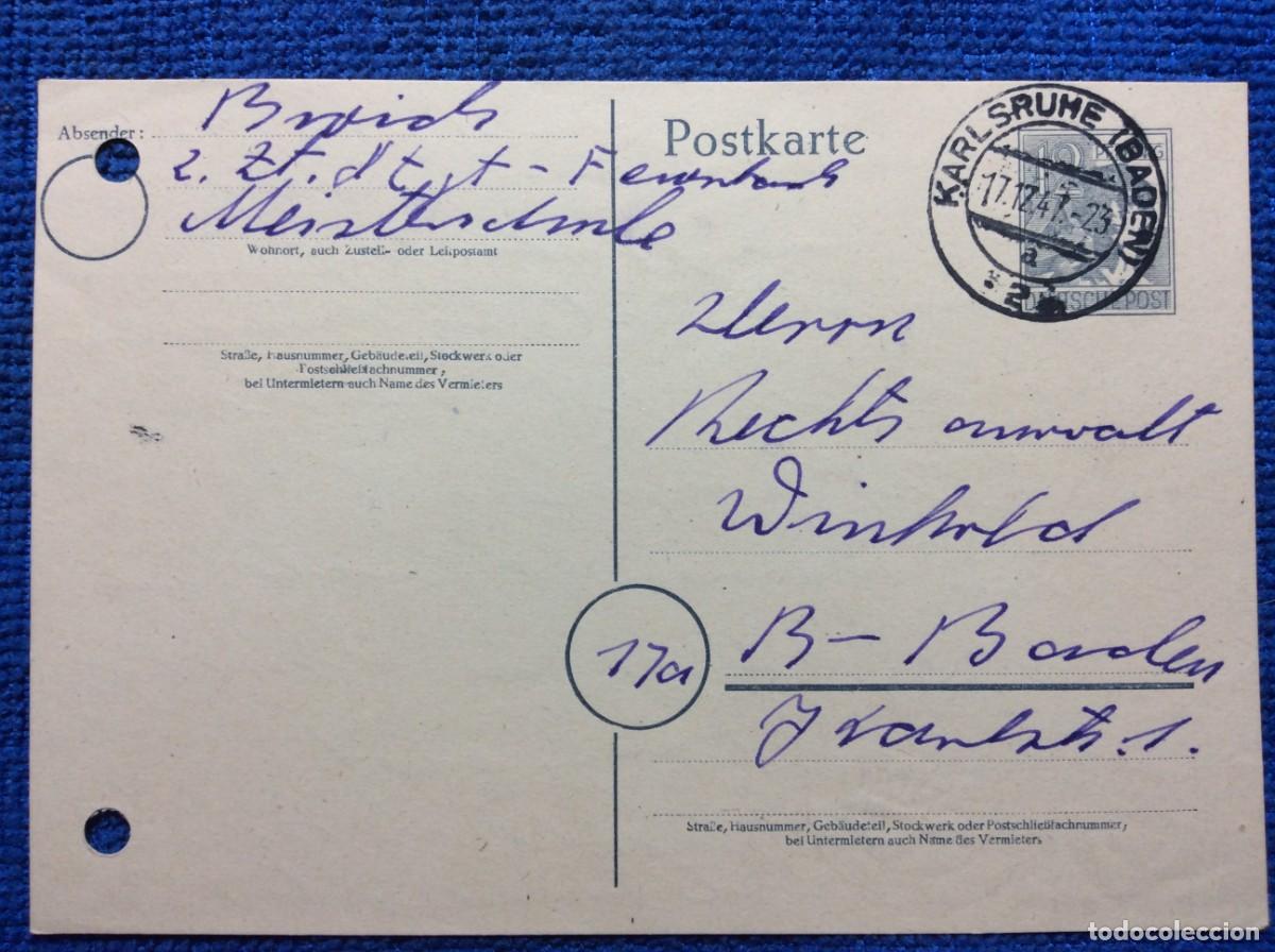 Sellos: ALEMANIA. OCUPACI&Oacute;N ALIADA. 1946 ENTERO POSTAL CIRCULADO (1DDK11)