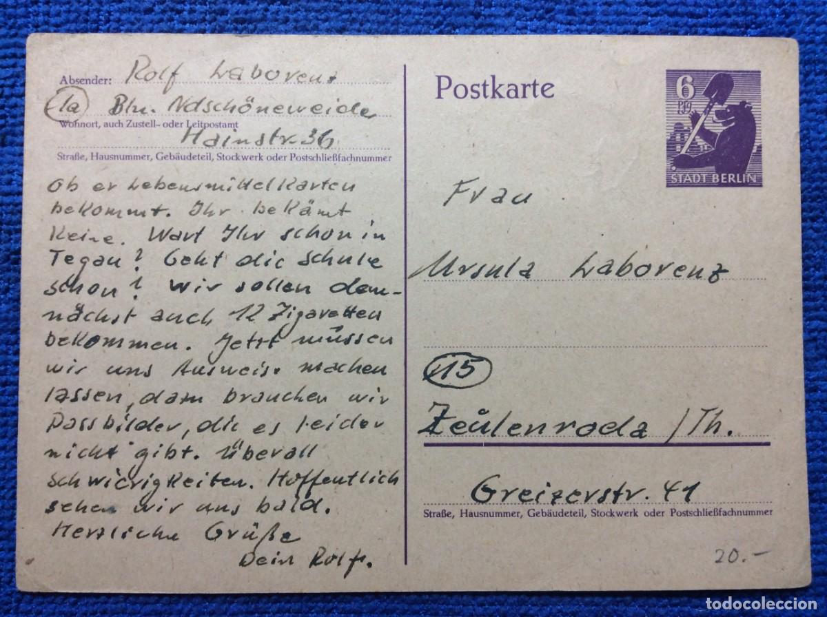 Sellos: ALEMANIA (BERLIN). OCUPACI&Oacute;N ALIADA. ENTERO POSTAL CIRCULADO (1DDK13)