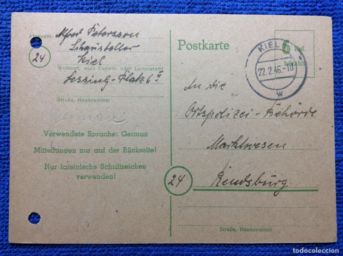 Sellos: ALEMANIA. OCUPACI&Oacute;N ALIADA. 1946 ENTERO POSTAL CIRCULADO (1DDK14)