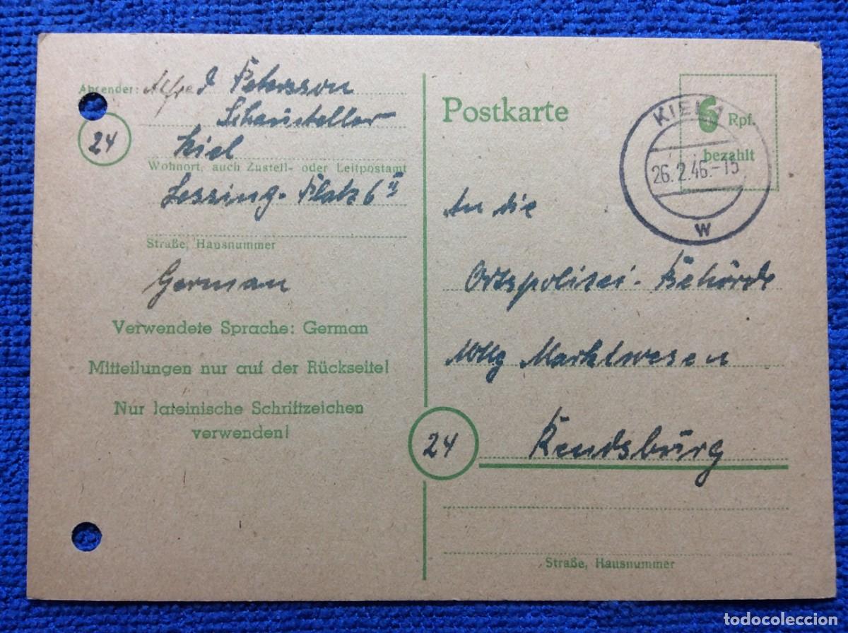 Sellos: ALEMANIA. OCUPACI&Oacute;N ALIADA. 1946 ENTERO POSTAL CIRCULADO (1DDK15)