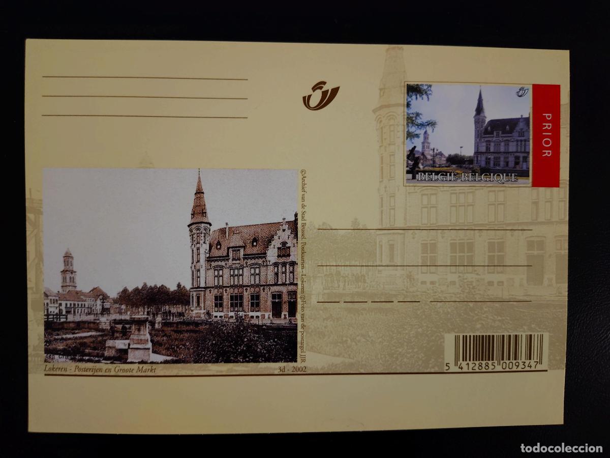 Sellos: Tarjeta postal B&eacute;lgica 2002 Lokeren Posterijen Groote Markt prior completo
