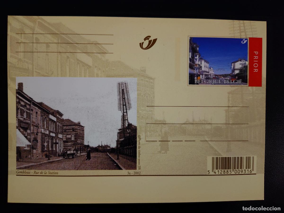 Sellos: Tarjeta postal B&eacute;lgica 2002 Gembloux Rue de la Station Prior entero