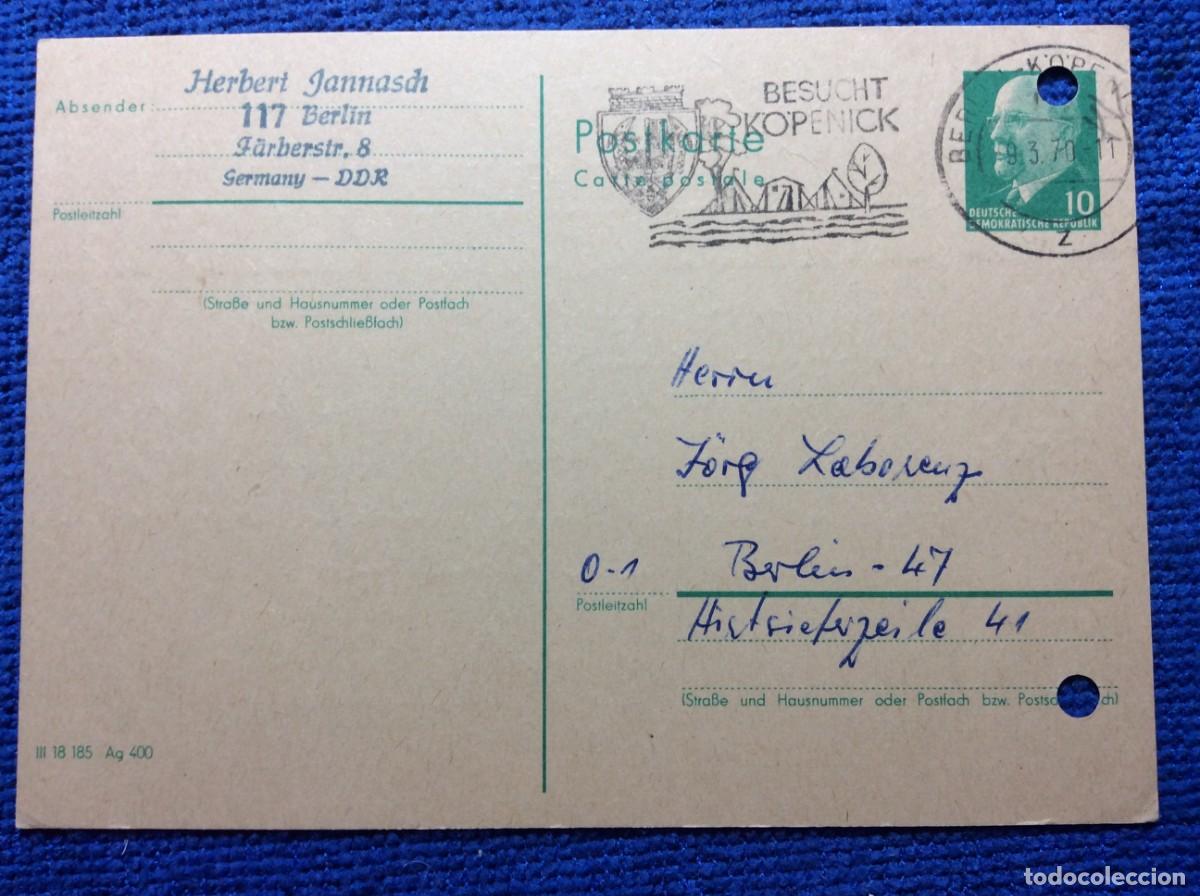 Sellos: ALEMANIA ORIENTAL 1970 ENTERO POSTAL CIRCULADO. MATASELLOS INTERESANTE (1DDG67)