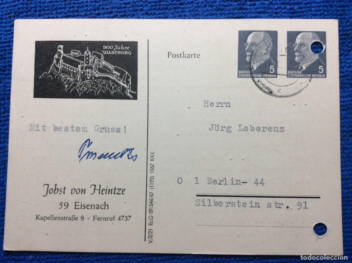 Sellos: ALEMANIA ORIENTAL 1968 ENTERO POSTAL CIRCULADO (1DDG68)
