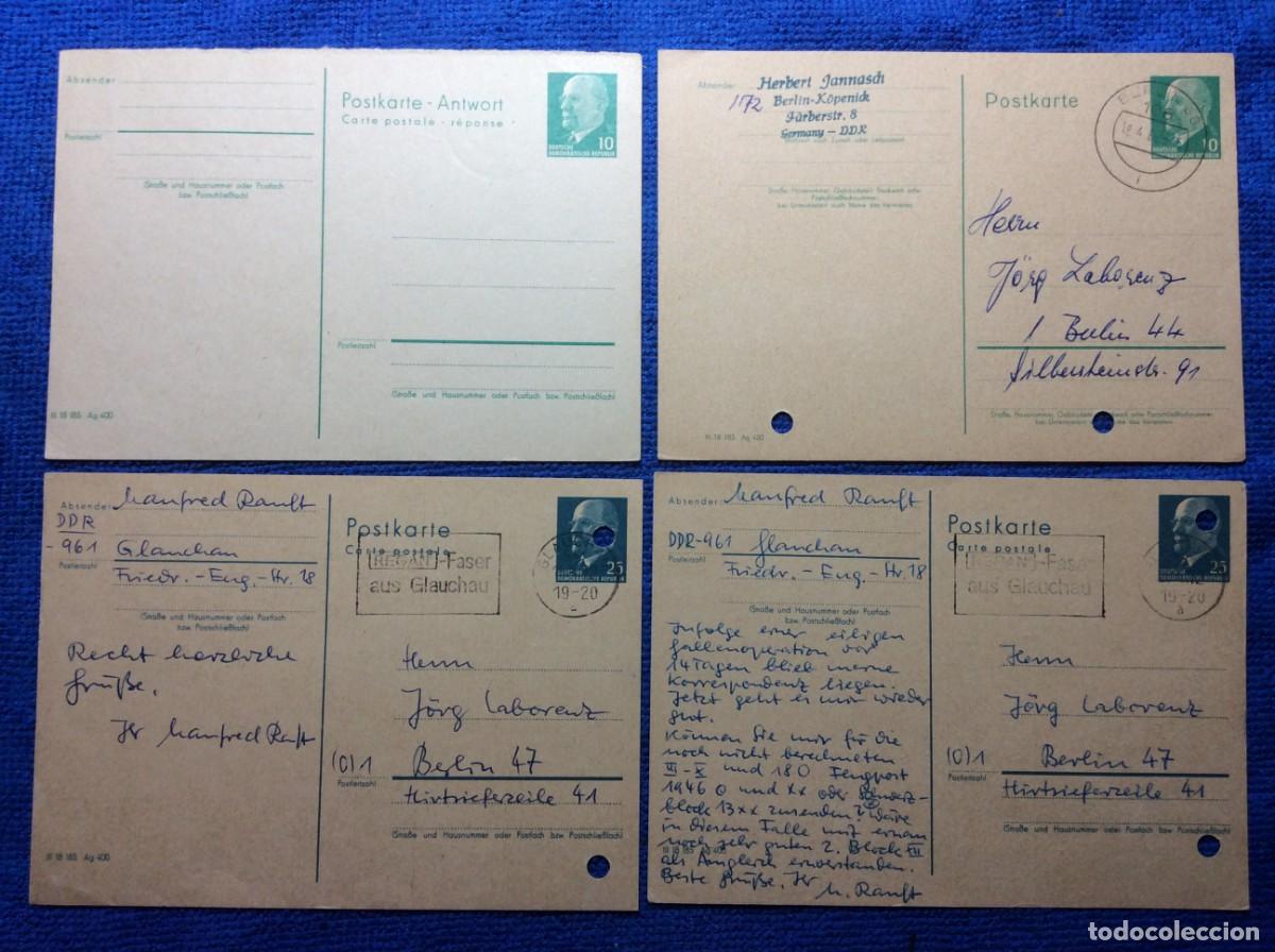 Sellos: ALEMANIA ORIENTAL LOTE DE 4 ENTERO POSTALES (3 CIRCULADOS) (1DDG70)