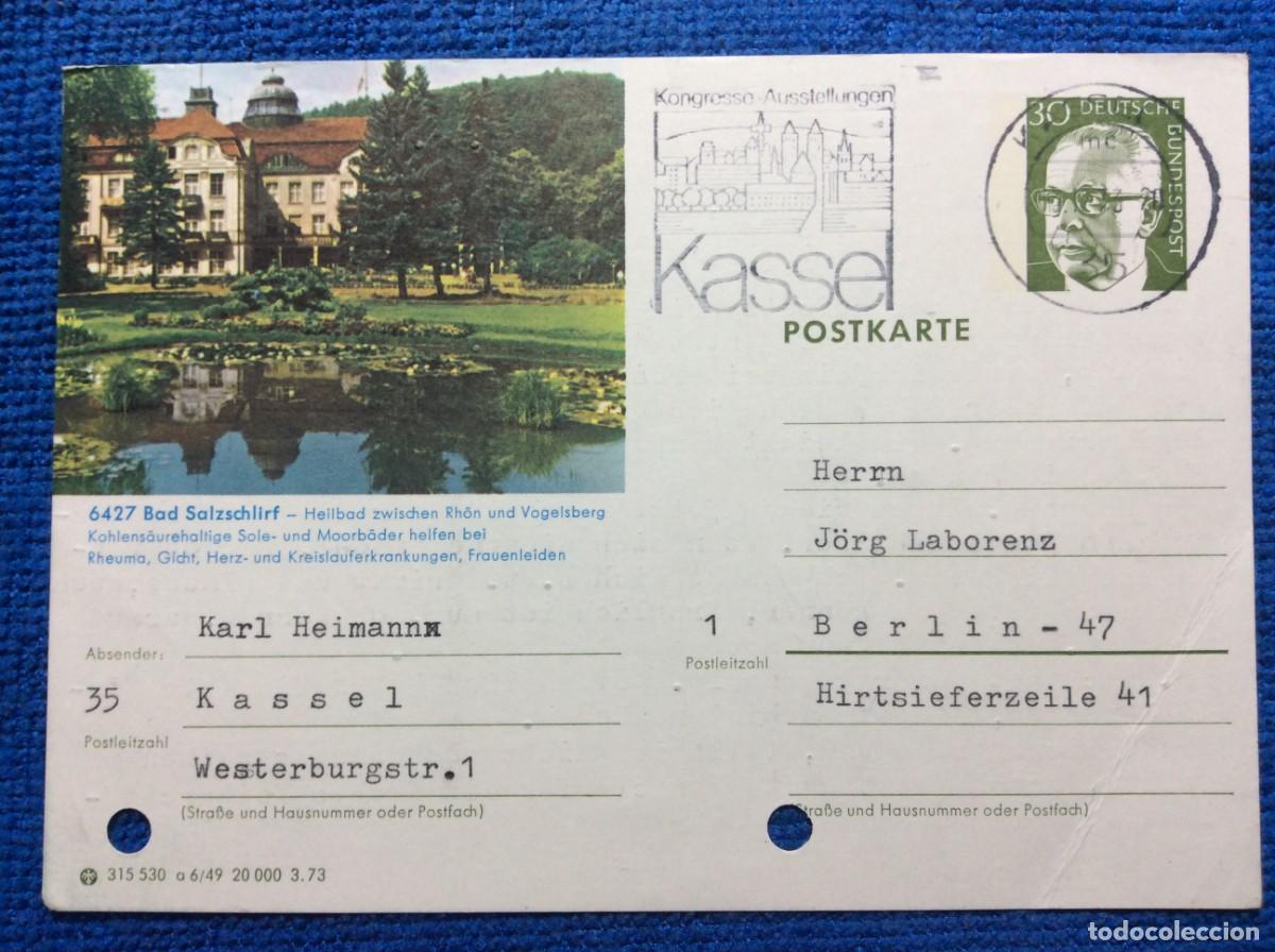Sellos: ALEMANIA 1973 ENTERO POSTAL CIRCULADO. MATASELLOS INTERESANTE (1DDG80)