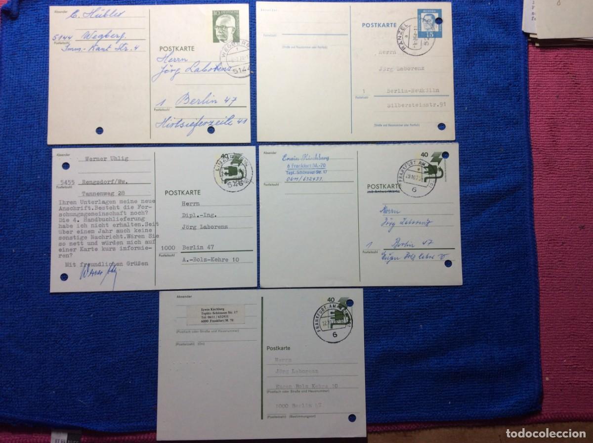 Sellos: ALEMANIA LOTE DE 5 ENTERO POSTALES CIRCULADOS (1DDG83)