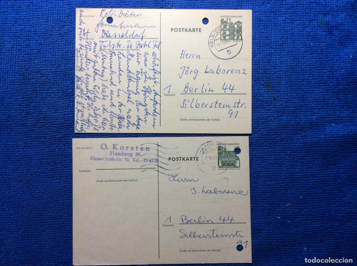 Sellos: ALEMANIA LOTE DE 2 ENTERO POSTALES CIRCULADOS (1DDG84)
