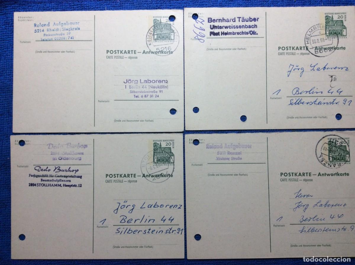 Sellos: ALEMANIA LOTE DE 4 ENTERO POSTALES CIRCULADOS (1DDG85)
