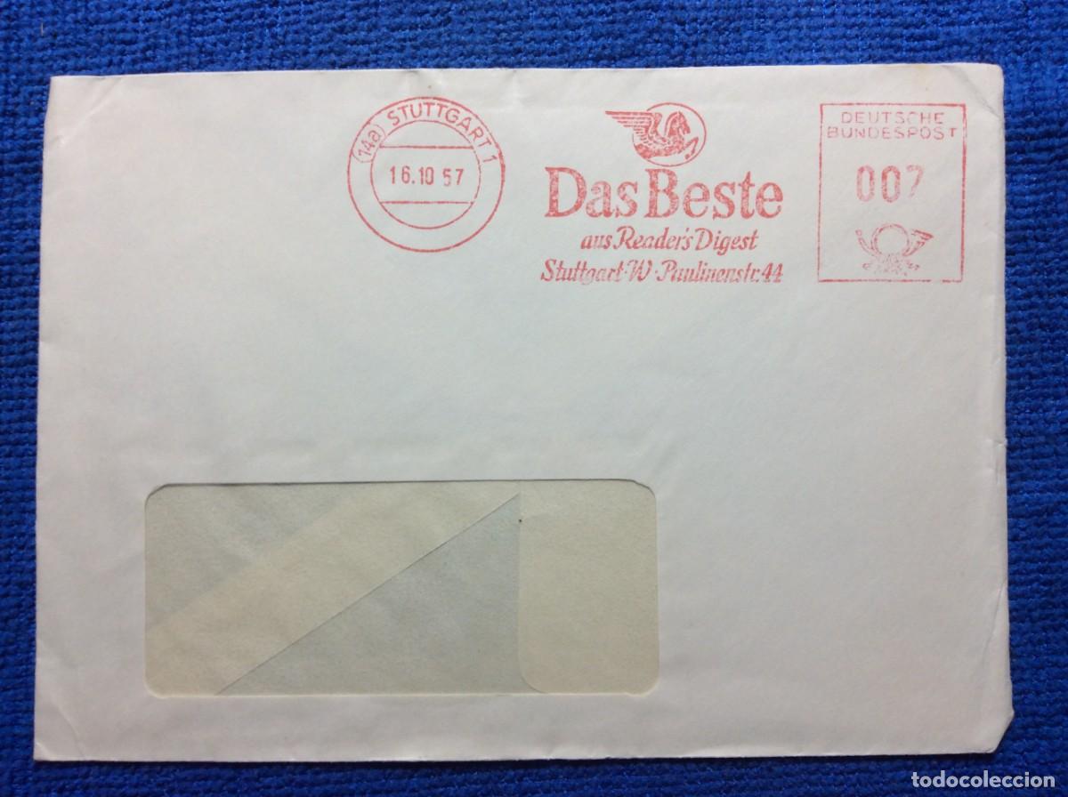 Sellos: ALEMANIA 1957. CARTA CIRCULADA. FRANQUEO MEC&Aacute;NICO INTERESANTE (1DDG90)
