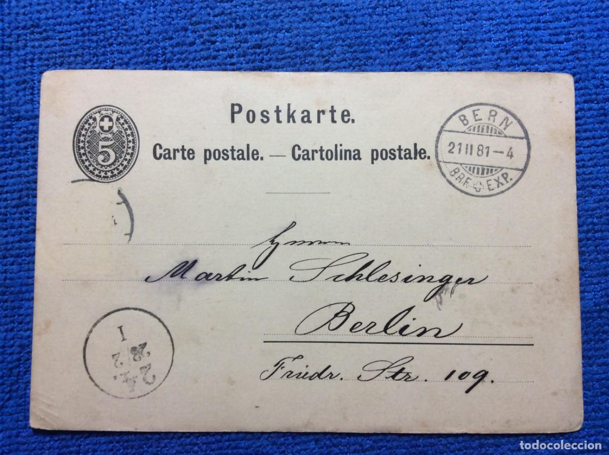 Sellos: SUIZA 1881 ENTERO POSTAL CIRCULADO (1DDI31)