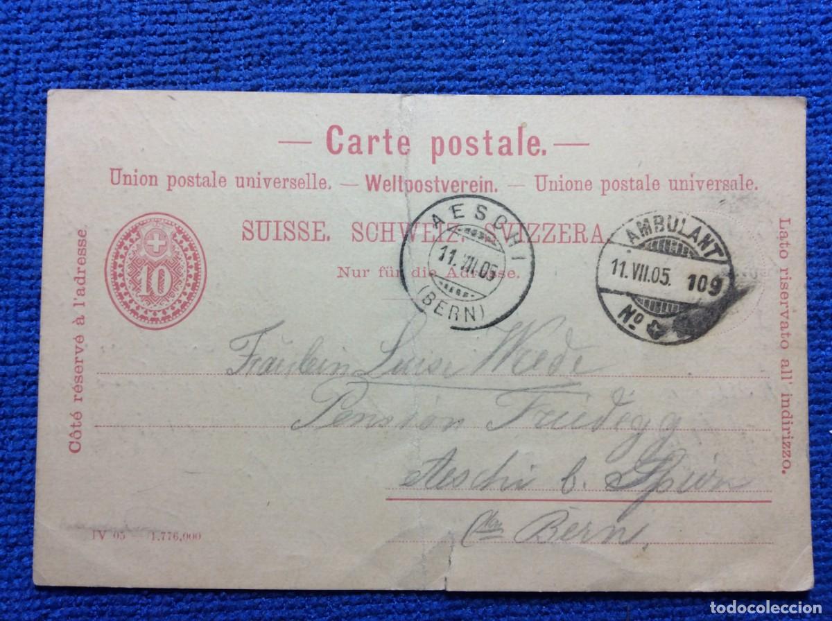 Sellos: SUIZA 1905 ENTERO POSTAL CIRCULADO (1DDI32)