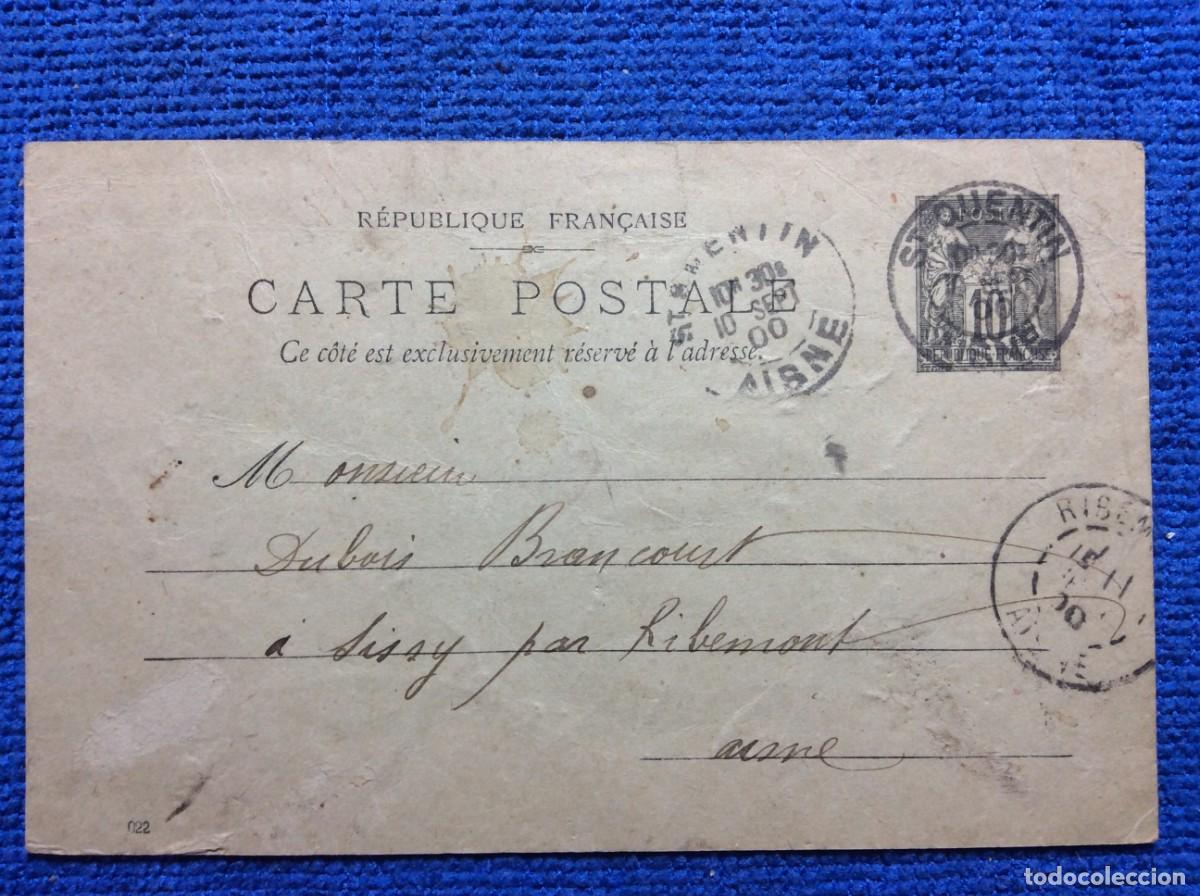 Sellos: FRANCIA 1900 ENTERO POSTAL CIRCULADO (1DDI37)