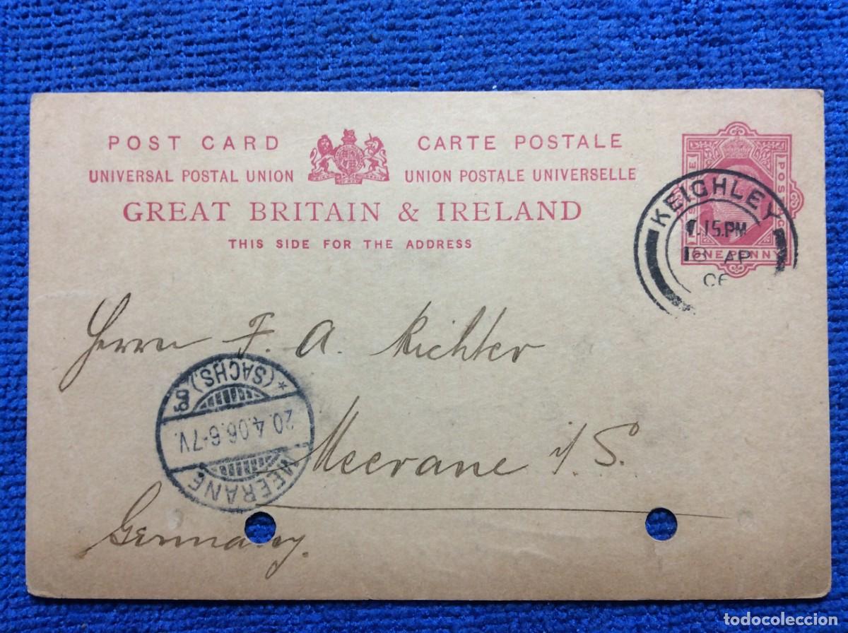 Sellos: GRAN BRETA&Ntilde;A 1906 ENTERO POSTAL CIRCULADO (1DDI42)