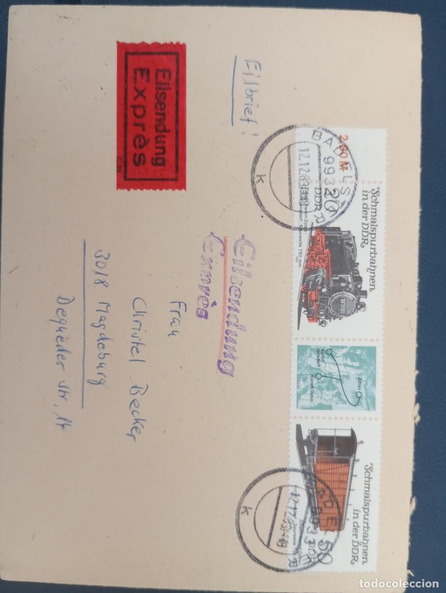Sellos: ALEMANIA, RDA, CORREO VERROVIARIO URGENTE, DORSO DIVERSAS MARCAS, VER DESCRIPCI&Oacute;N