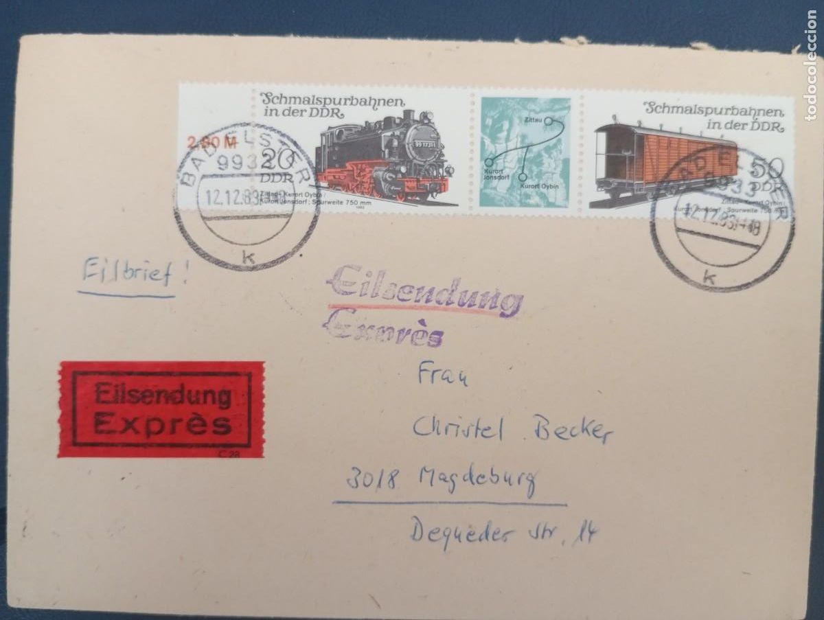 Sellos: ALEMANIA, RDA, CORREO FERROVIARIO URGENTE, DORSO DIVERSAS MARCAS, VER DESCRIPCI&Oacute;N