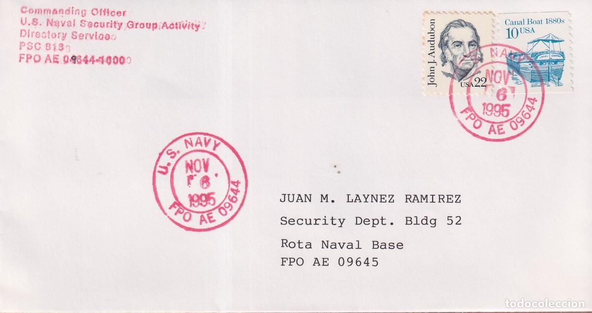 Sellos: MATASELLO U.S.NAVY - CARTA CIRCULADA CON SELLOS USA - 1995
