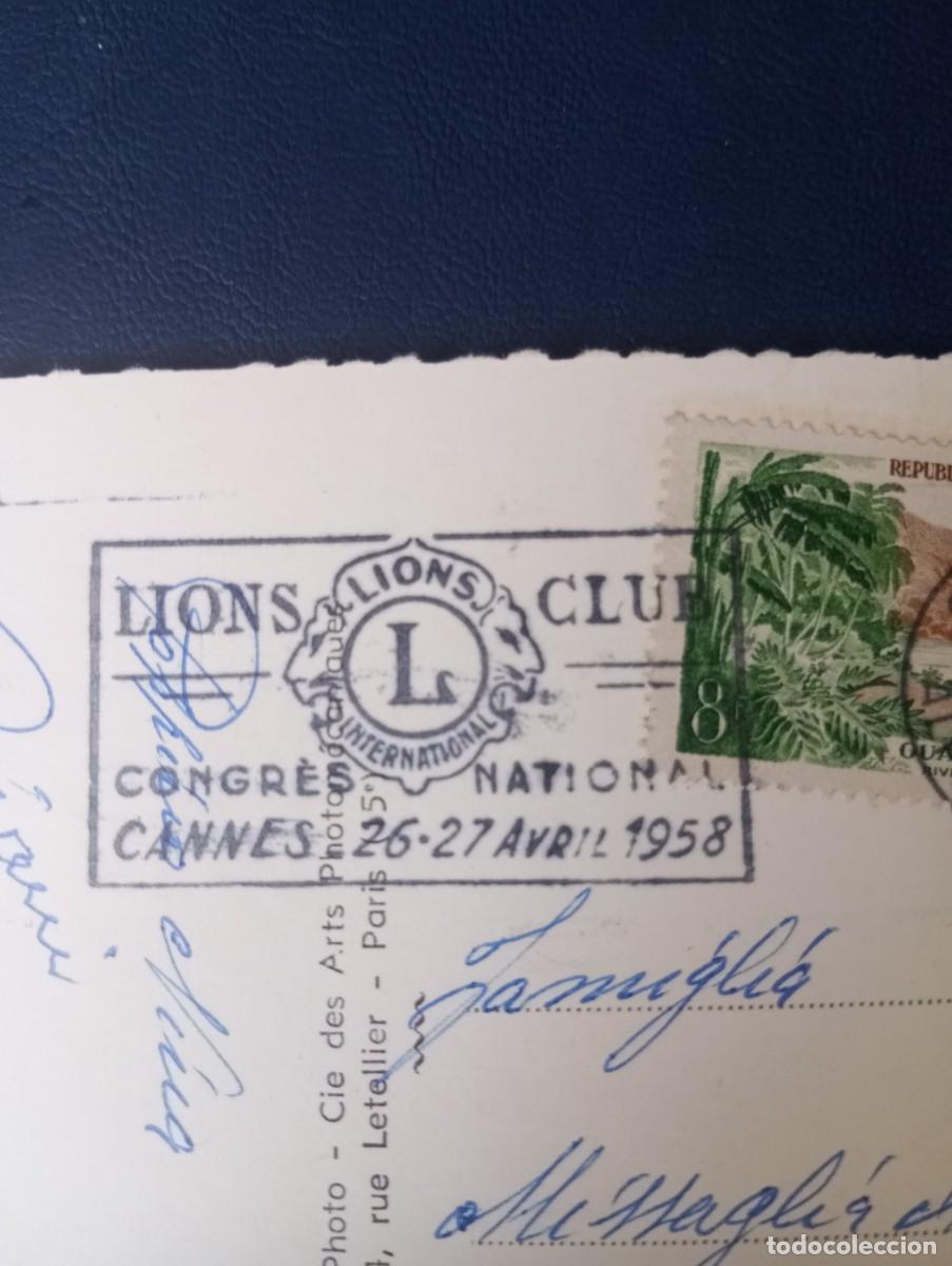 Sellos: FRANCIA 1958, MATASELLOS ESPECIAL DEL LIONS CLUB SO RE POSTAL DE NIZA