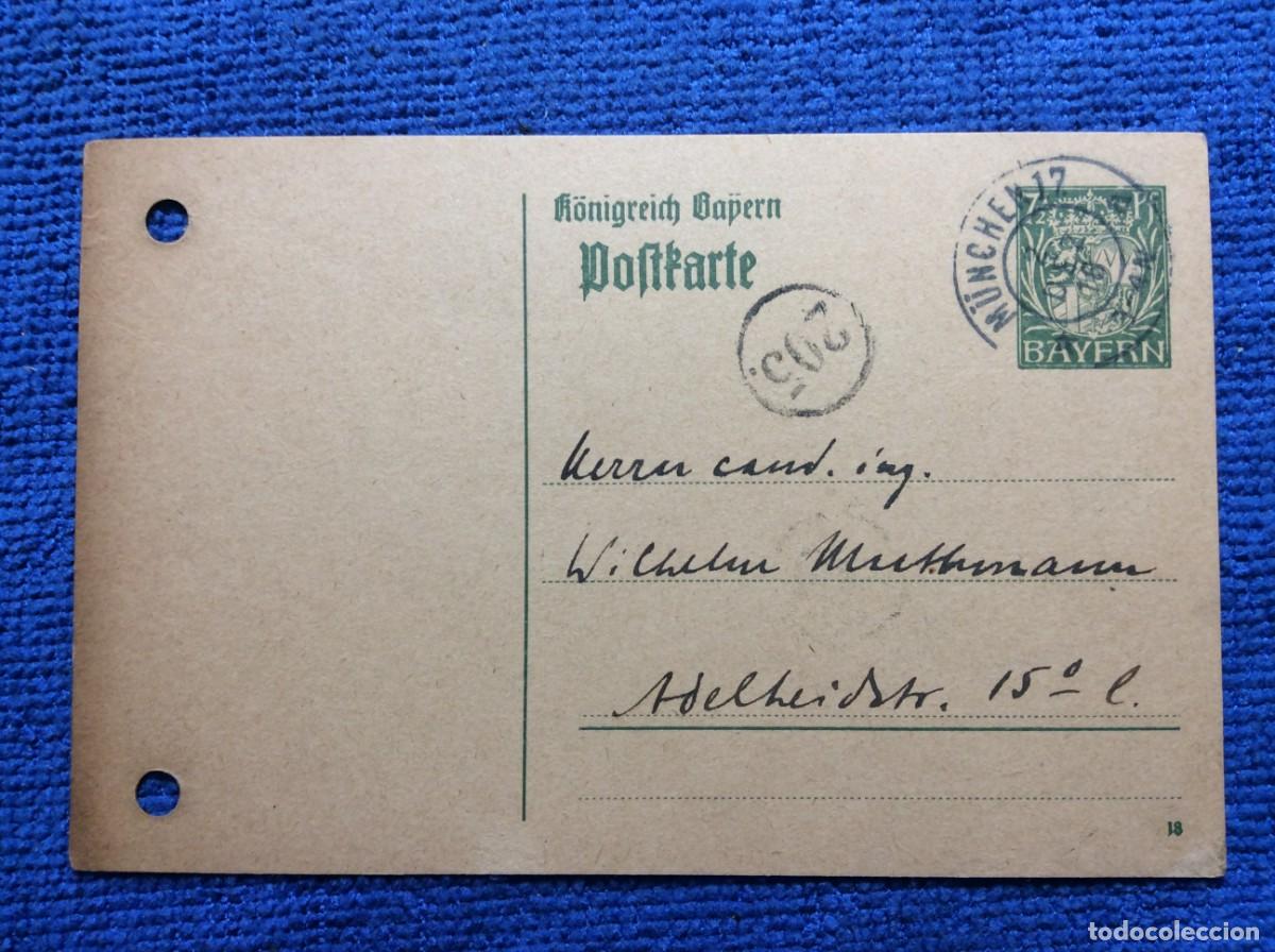 Sellos: ALEMANIA (BAVIERA). 1918 ENTERO POSTAL CIRCULADO (1DDK21)