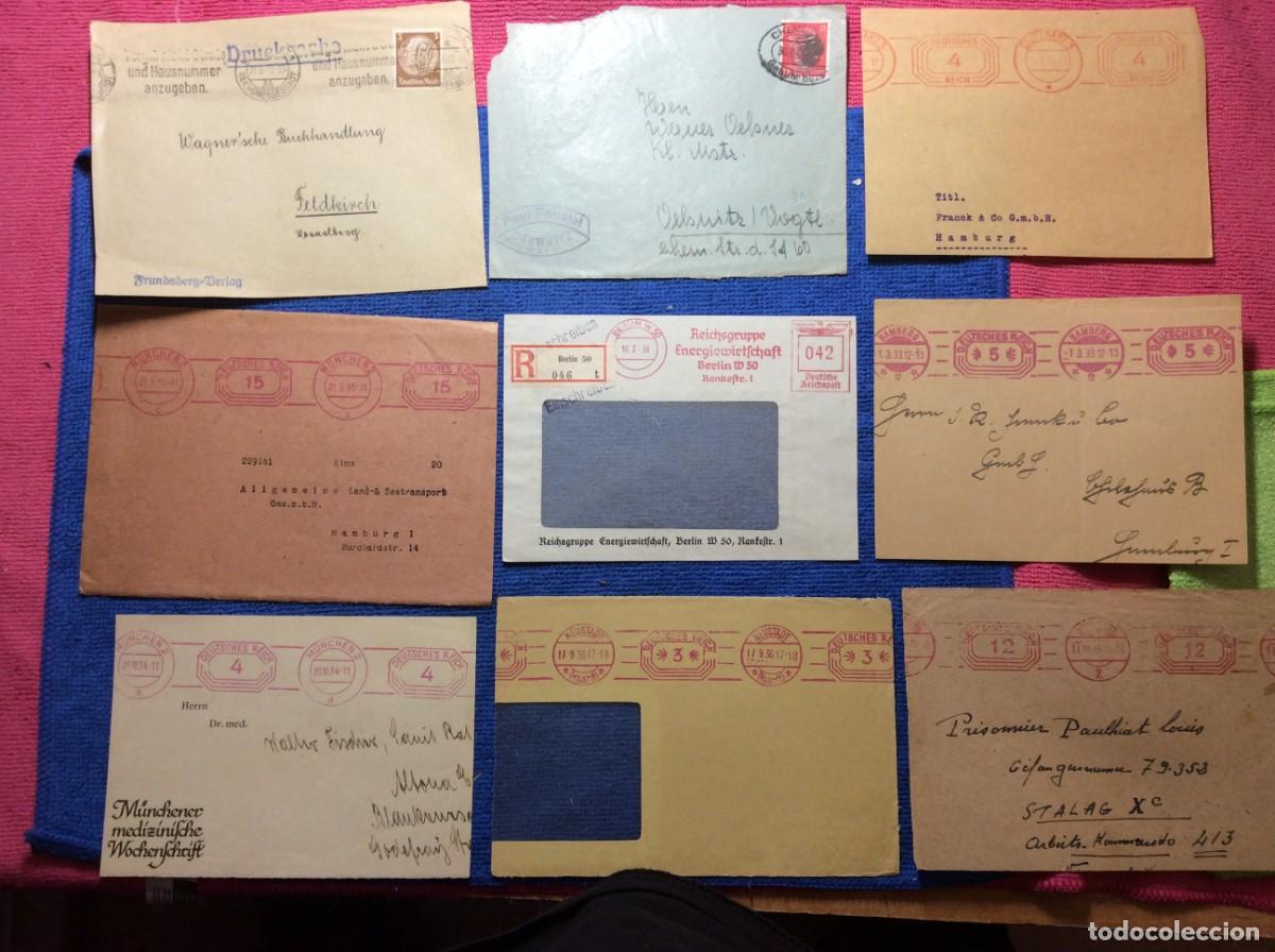 Sellos: ALEMANIA III REICH. LOTE DE 9 FRONTALES DE CARTAS CIRCULADAS (1DDK51)