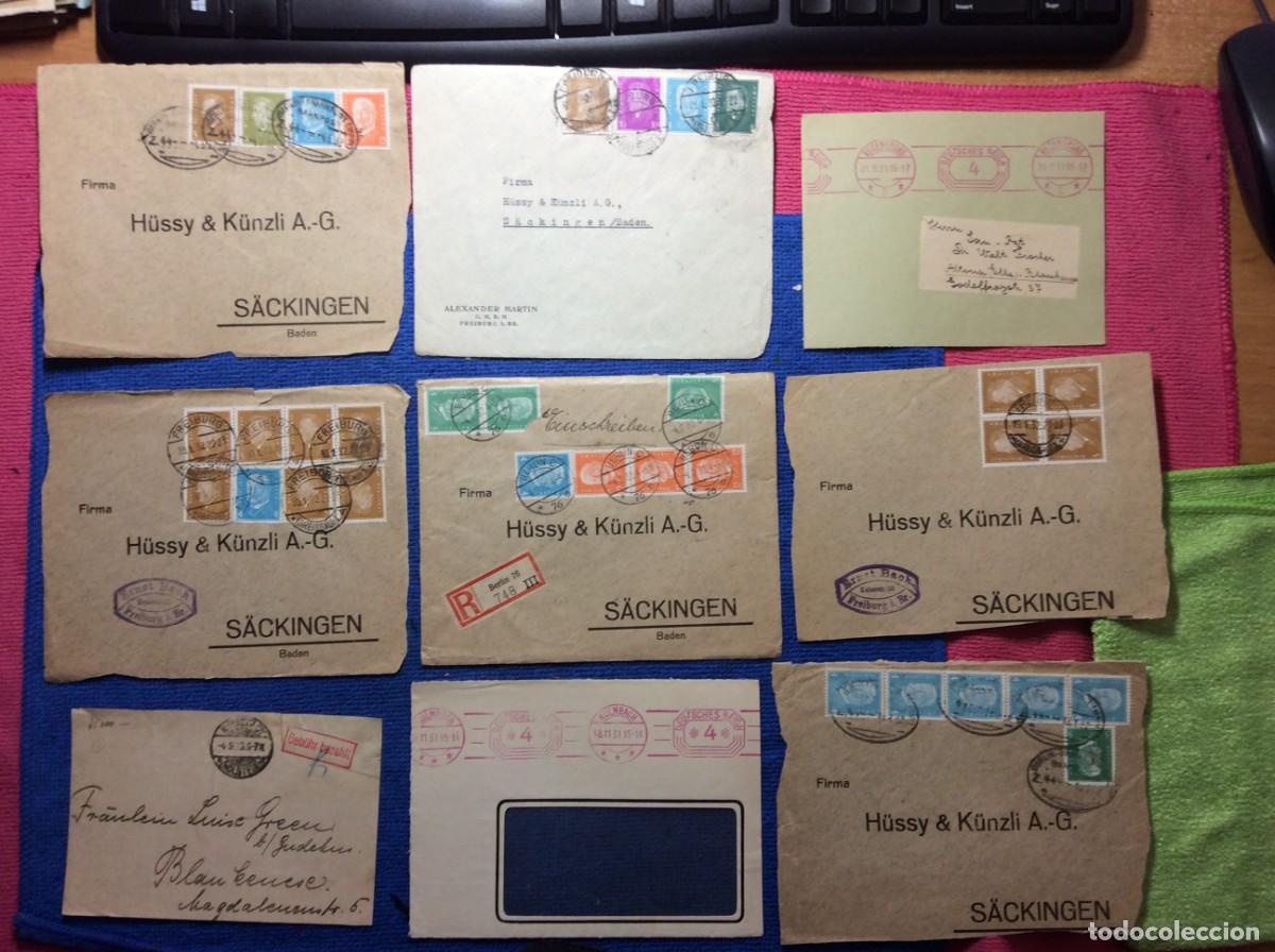 Sellos: ALEMANIA LOTE DE 9 FRONTALES DE CARTAS CIRCULADAS (1DDK51)