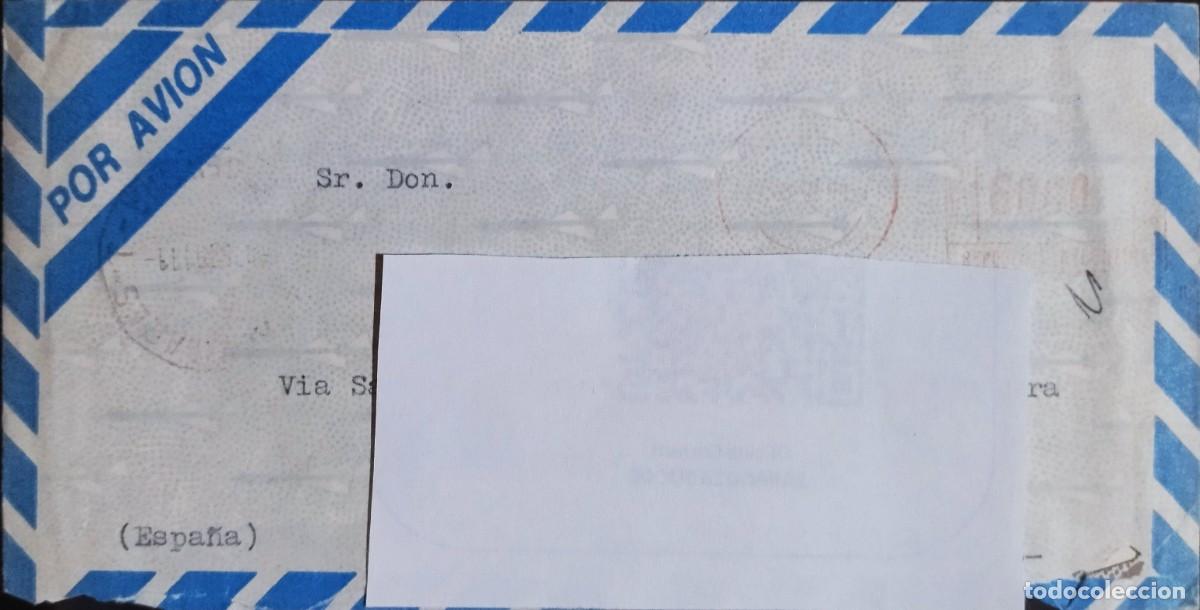 Sellos: Carta circulada con franqueo mecanico, Correo A&eacute;reo Argentina a Zaragoza (Espa&ntilde;a)